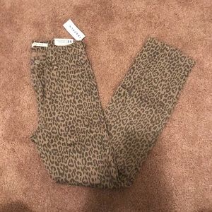pacsun high waisted cheetah/leopard print jeans